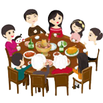 Our families celebrating together